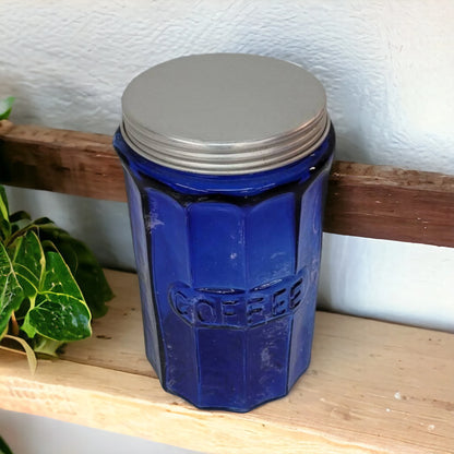 Depression Glass Coffee Canister 