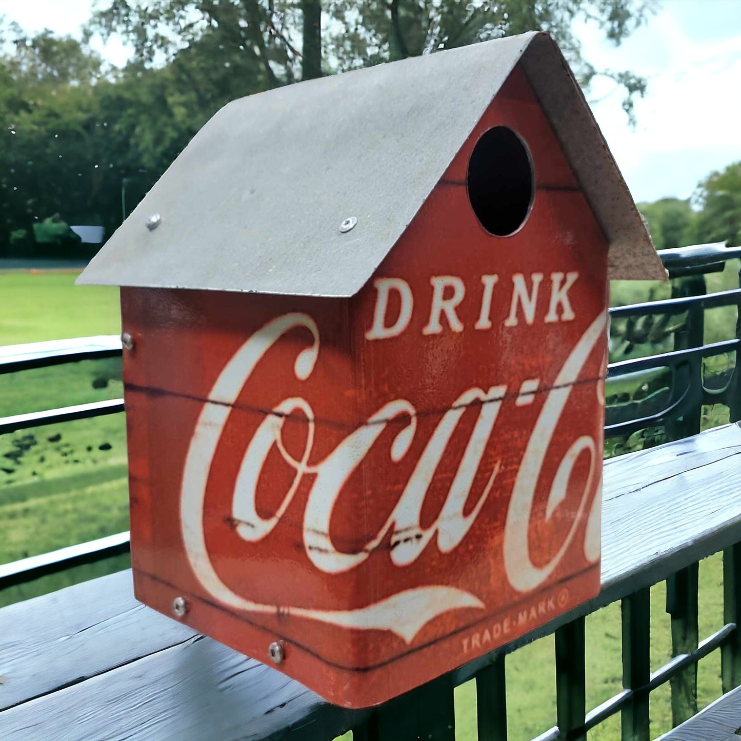 Rustic Birdhouse Coca Cola Tin Roof