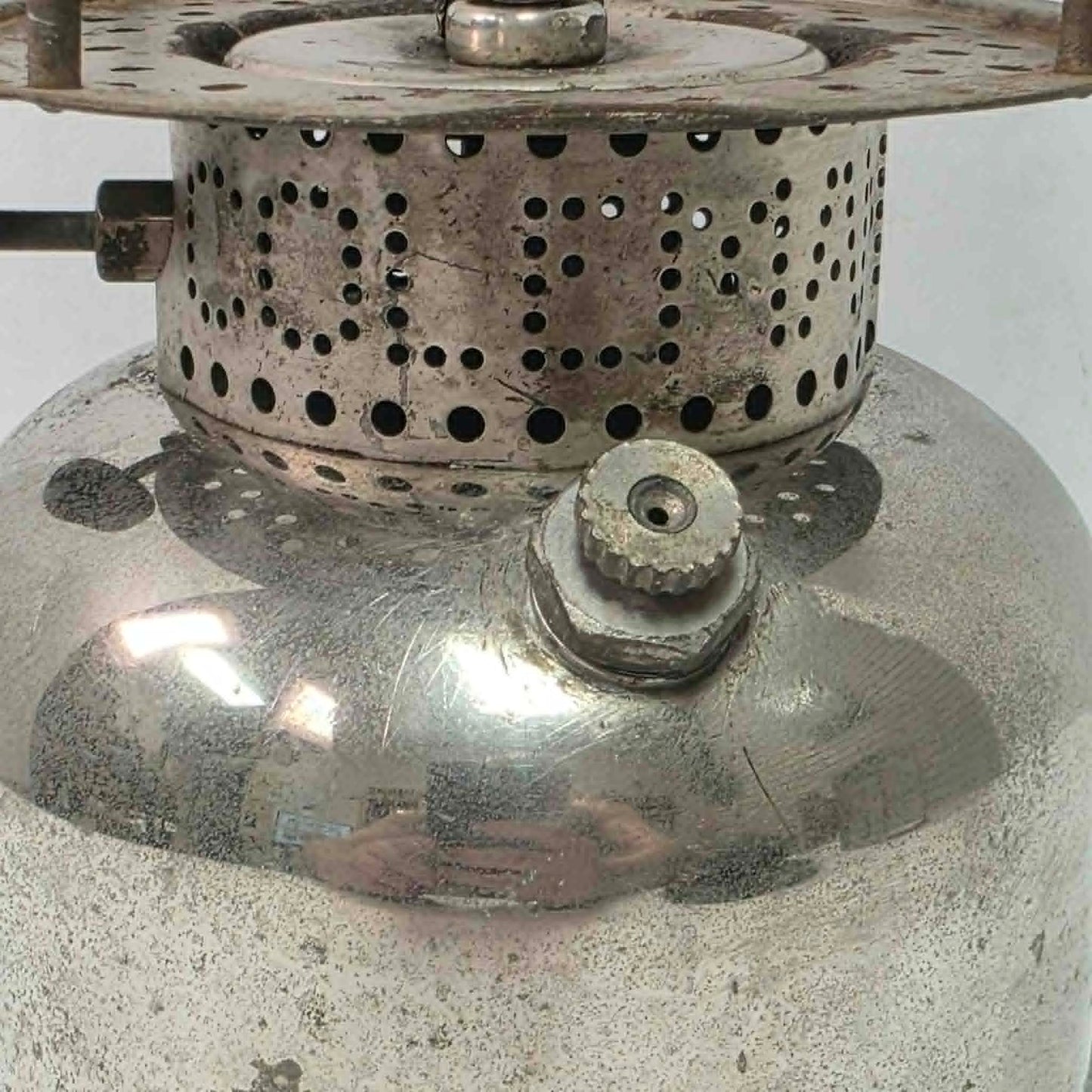 Early 1920s Coleman Model LQ Quick-Lite lantern with mica shade made in Toronto Canada.
