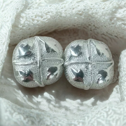 coro square leaf clip on earrings