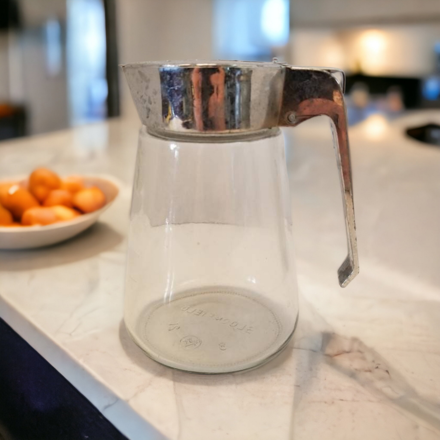 Retro Glass Pancake Syrup Pitcher MCM Kitchen Decor