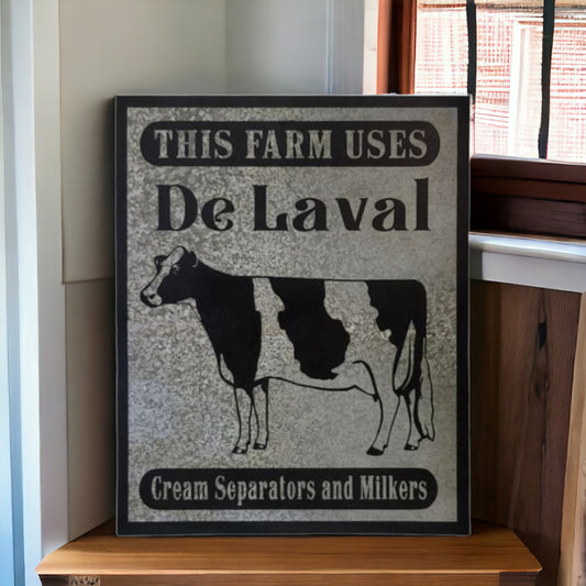 retro de laval farm sign 