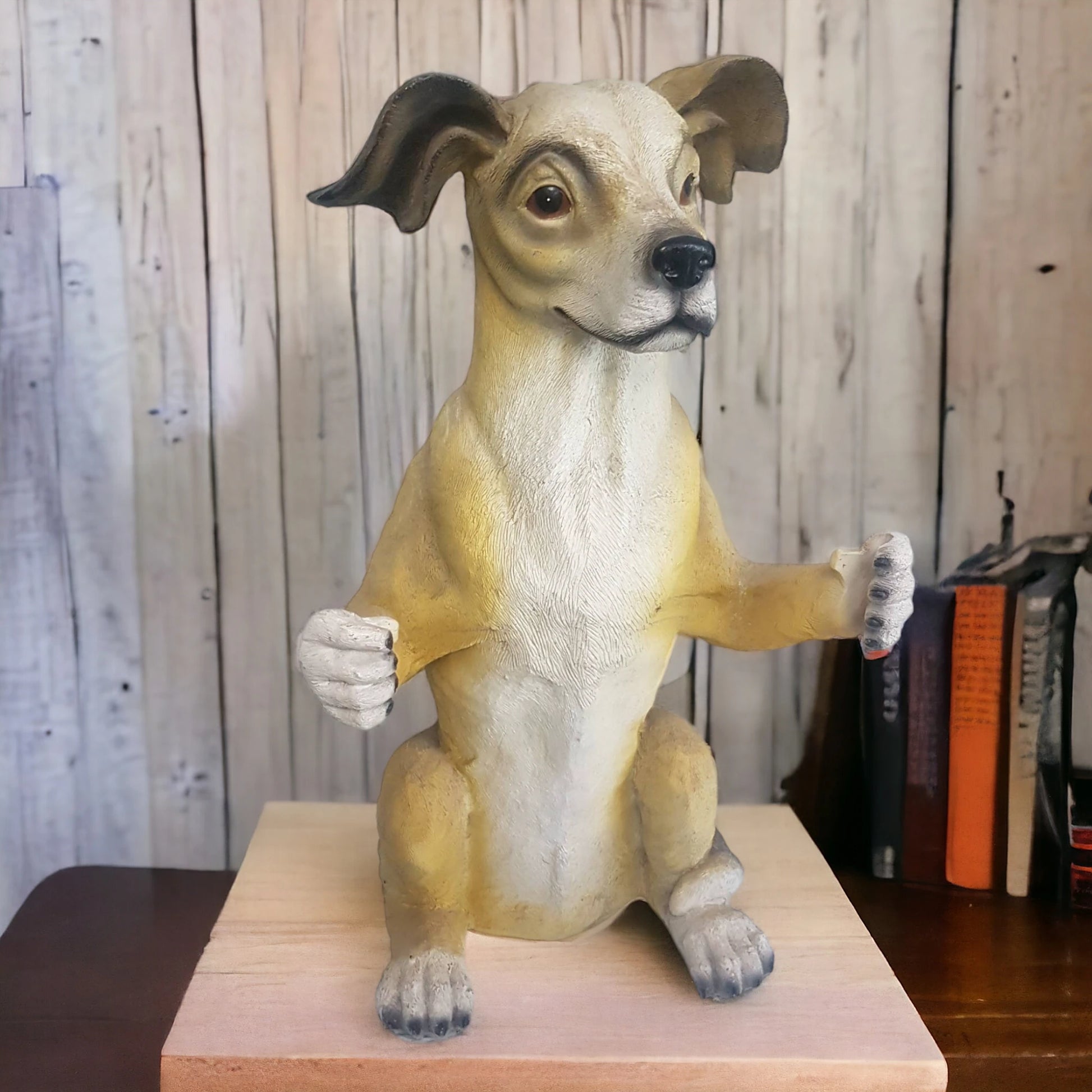 Novelty Dog Statue Holding Chalkboard Menu 