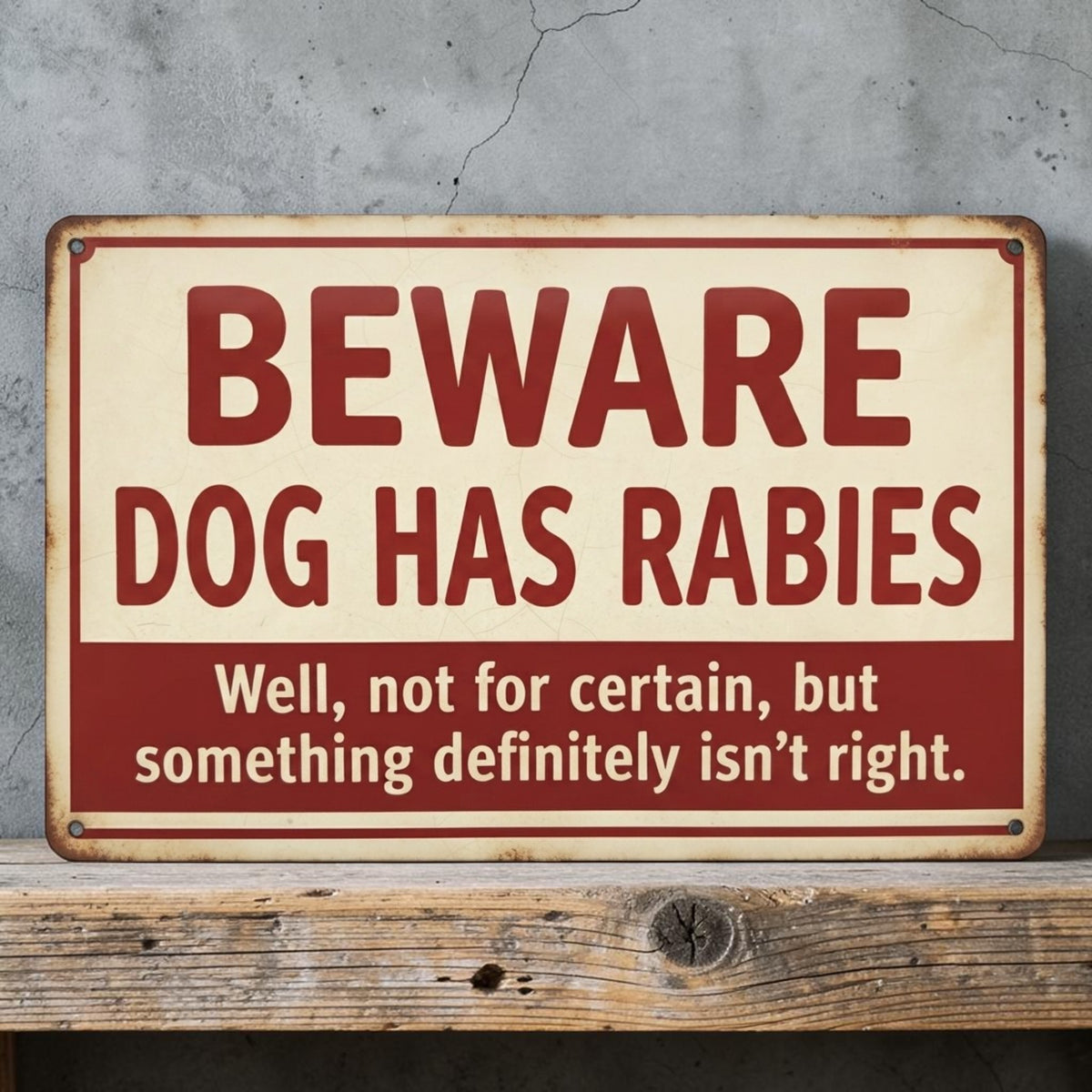 Rabies warning dog sign
