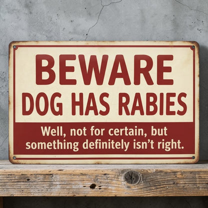Rabies warning dog sign
