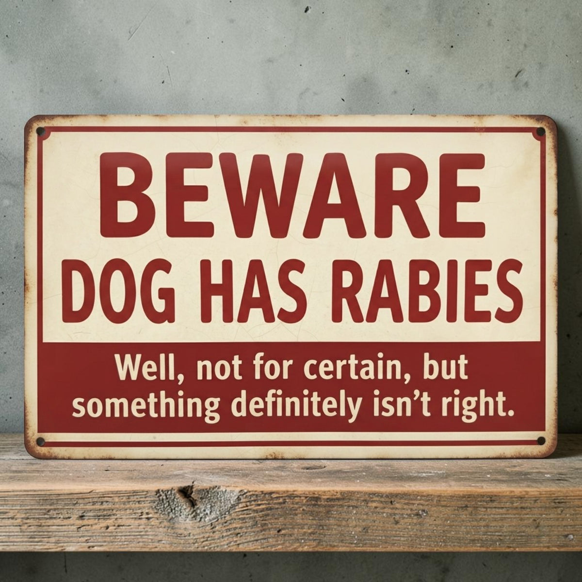 Rabies warning dog sign
