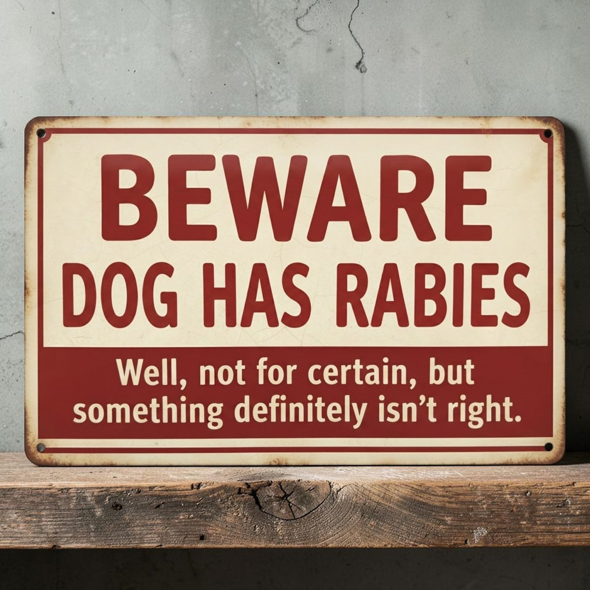 Rabies warning dog sign
