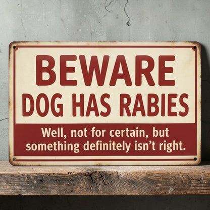 Rabies warning dog sign
