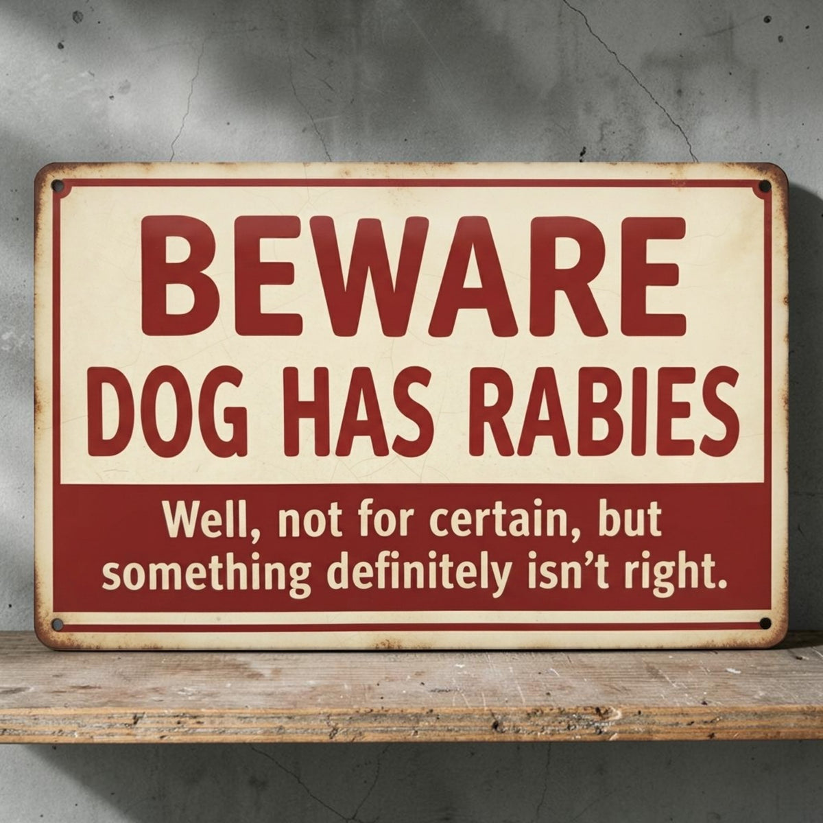 Rabies warning dog sign
