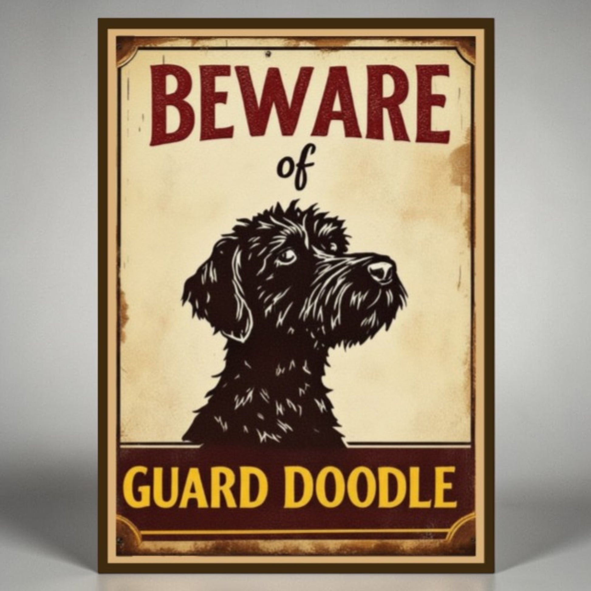 Beware of Guard Doodle funny sign
Doodle owner wall decor sign