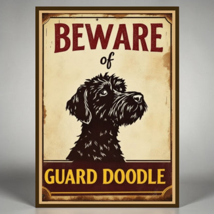 Beware of Guard Doodle funny sign
Doodle owner wall decor sign