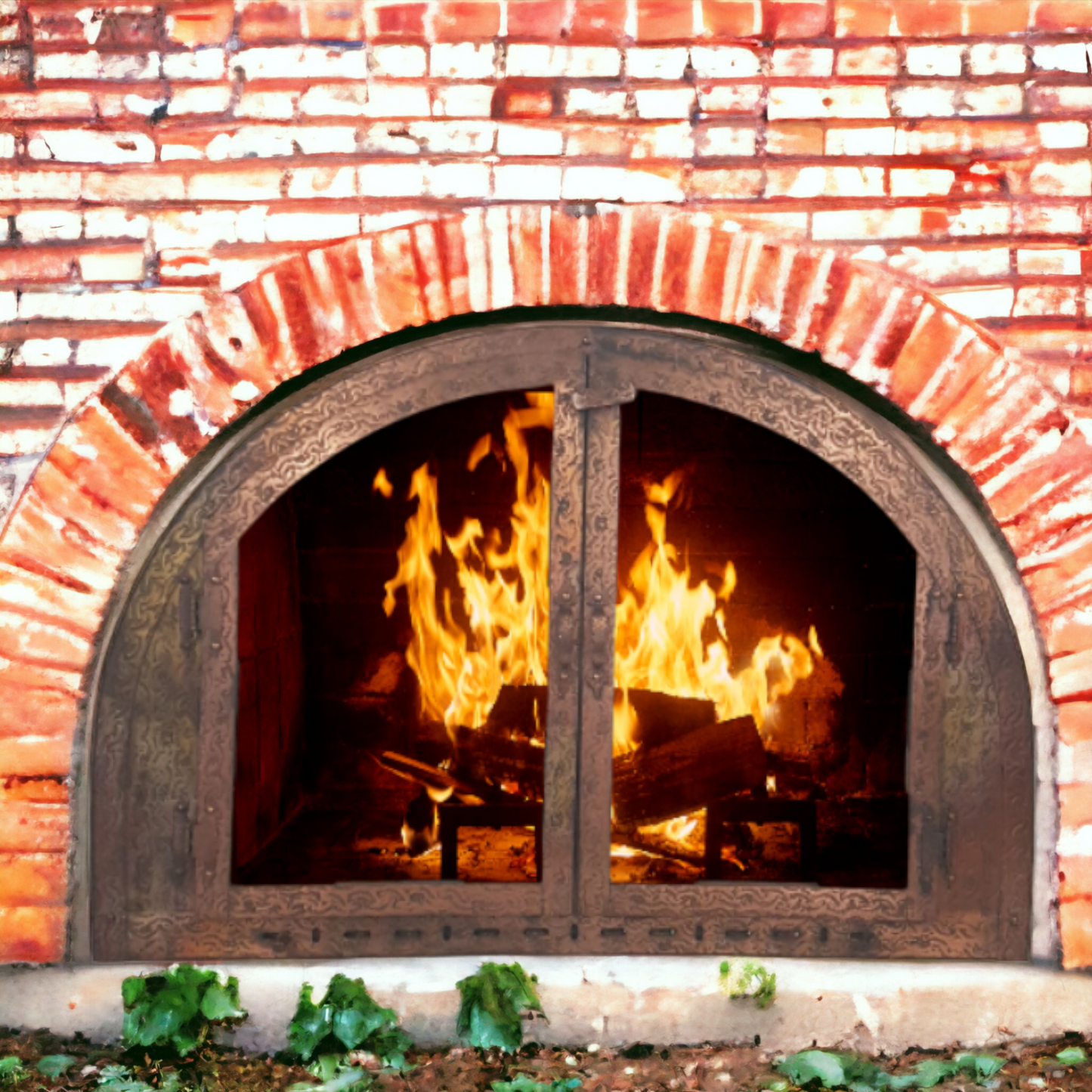 Craftsman Style Arched Top Fireplace Doors Pizza Oven Doors
