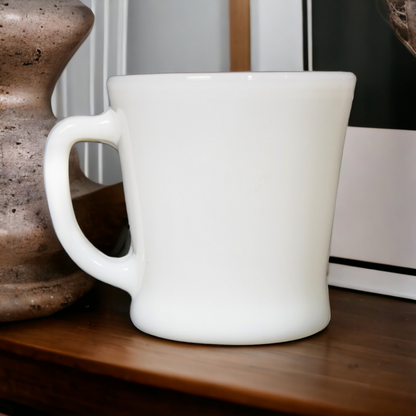 Vintage White Fire King D Handle Mug Milk Glass