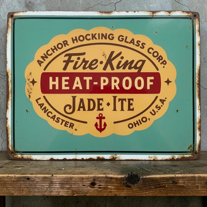 Fire-King Jadeite sign
