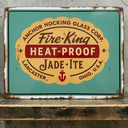 Fire-King Jadeite sign
