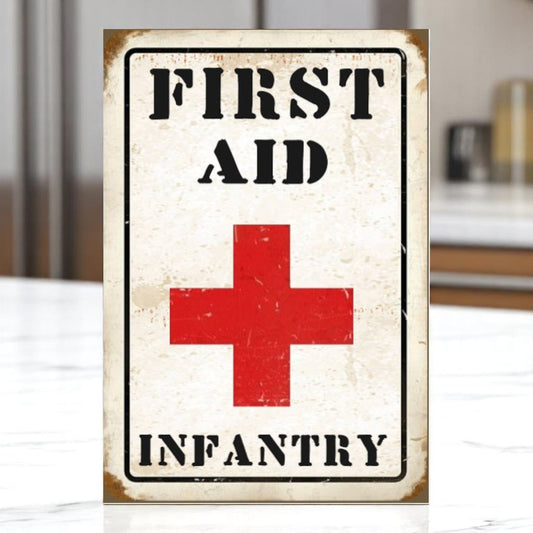 First Aid Infantry Aluminum Sign – Handmade in Two Sizes