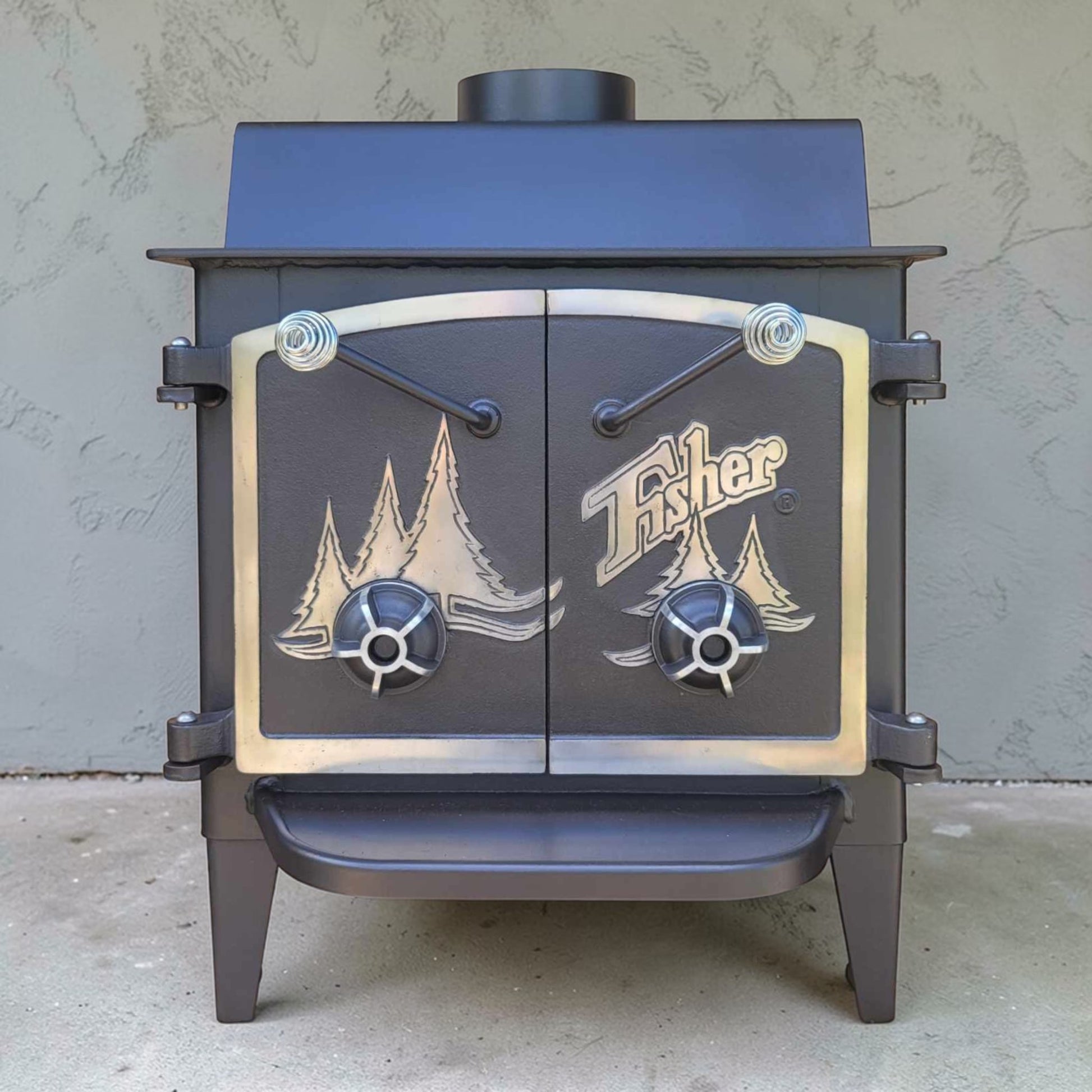 Fisher Grandma Bear Wood Stove Top Vent – Nickel Doors Fully Refurbished