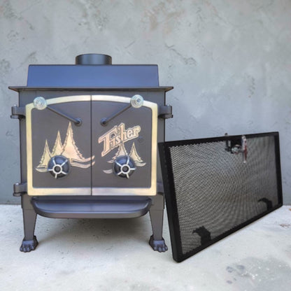 Fisher Grandma Bear Wood Stove Top Vent – Nickel Doors Fully Refurbished