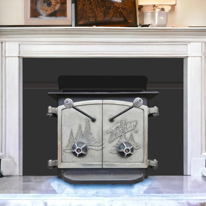 Fisher Wood Stove Fireplace Insert Nickel Doors