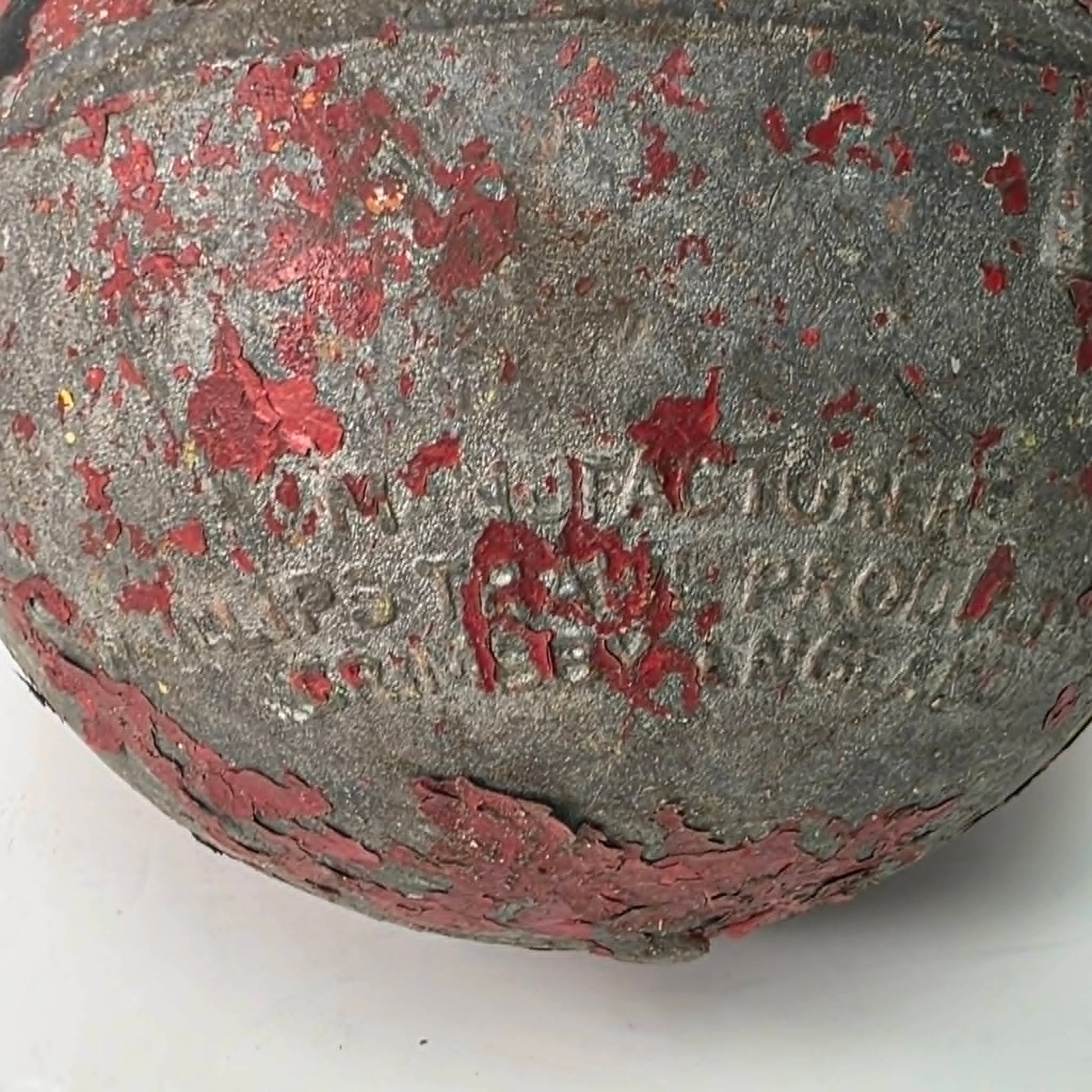 Authentic Newfoundland fishing buoy stamped Phillips Trawl Products Ltd., England.