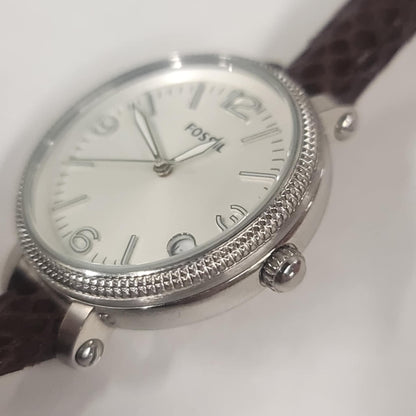 Fossil Women’s Watch ES3184 – Quartz Movement, Silver Dial, Date Display 34 MM
