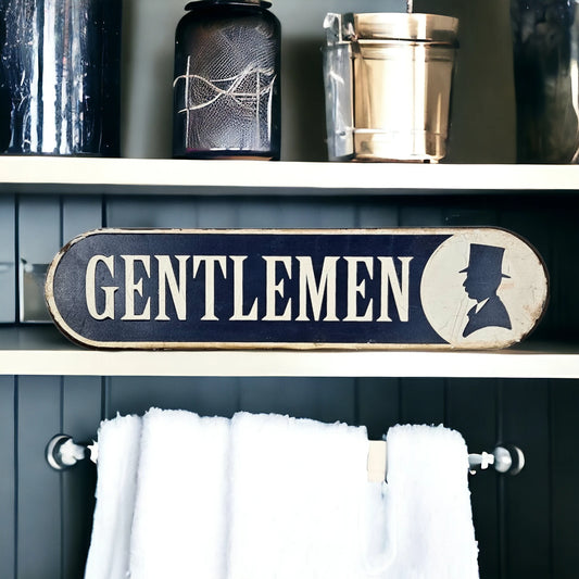 Gentlemen Bathroom Sign Retro Decor