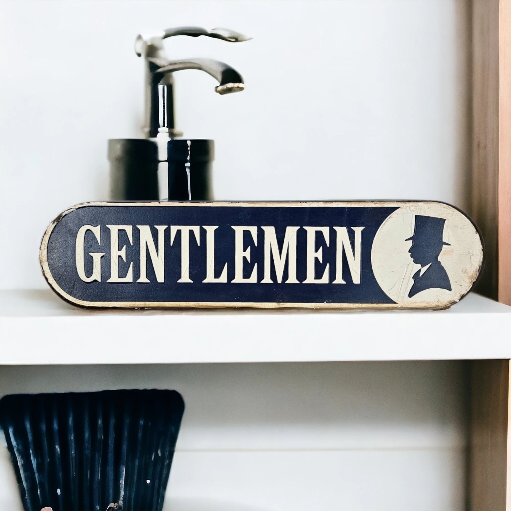Gentlemen Bathroom Sign Retro Decor