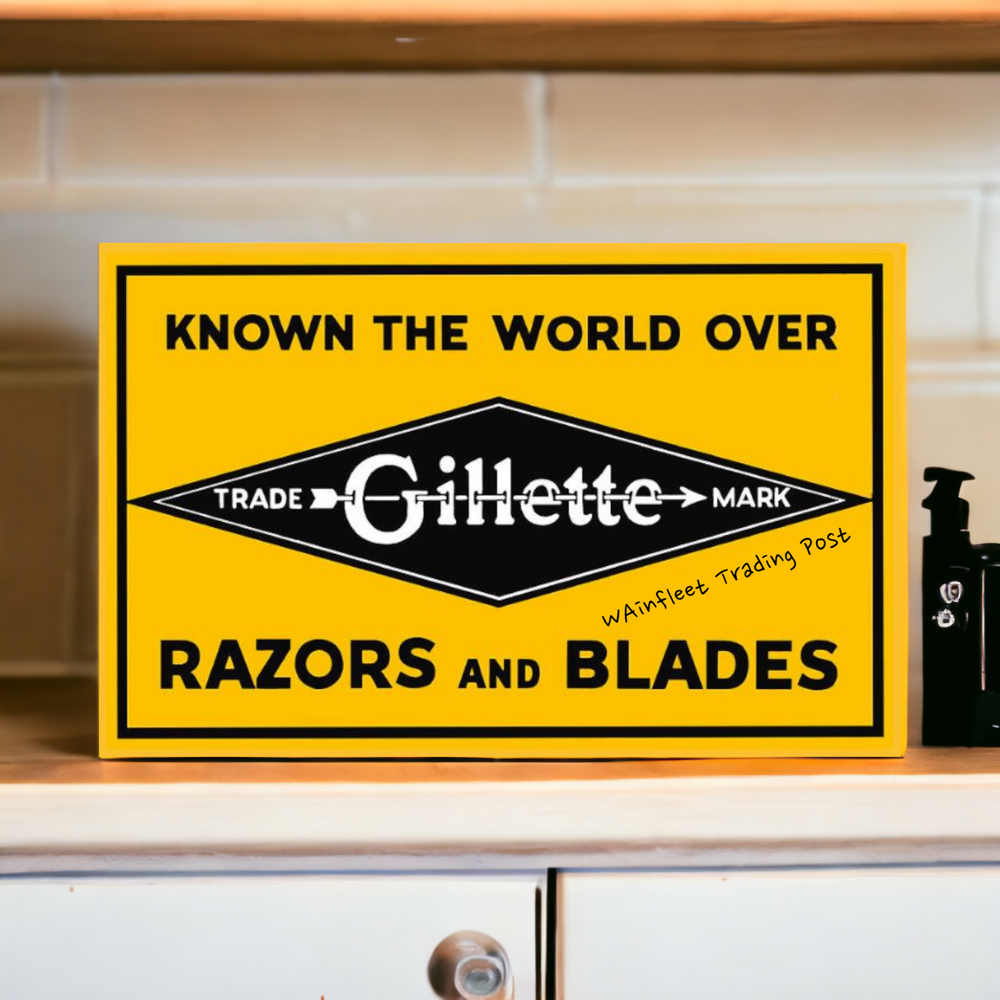 Shaving Sign Gillette Razors and Blades Barber Shop Sign