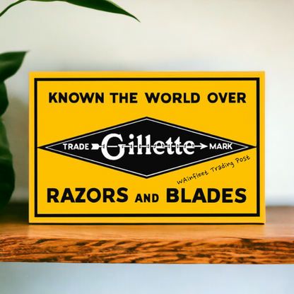 Shaving Sign Gillette Razors and Blades Barber Shop Sign