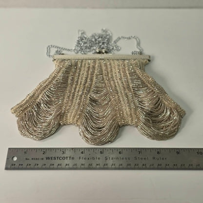 Vintage Flapper Style Beaded Shoulder Clutch by Jacqui Uza