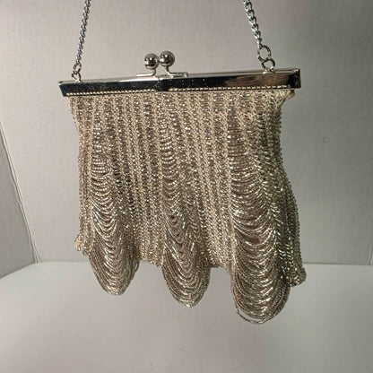 Vintage Flapper Style Beaded Shoulder Clutch by Jacqui Uza