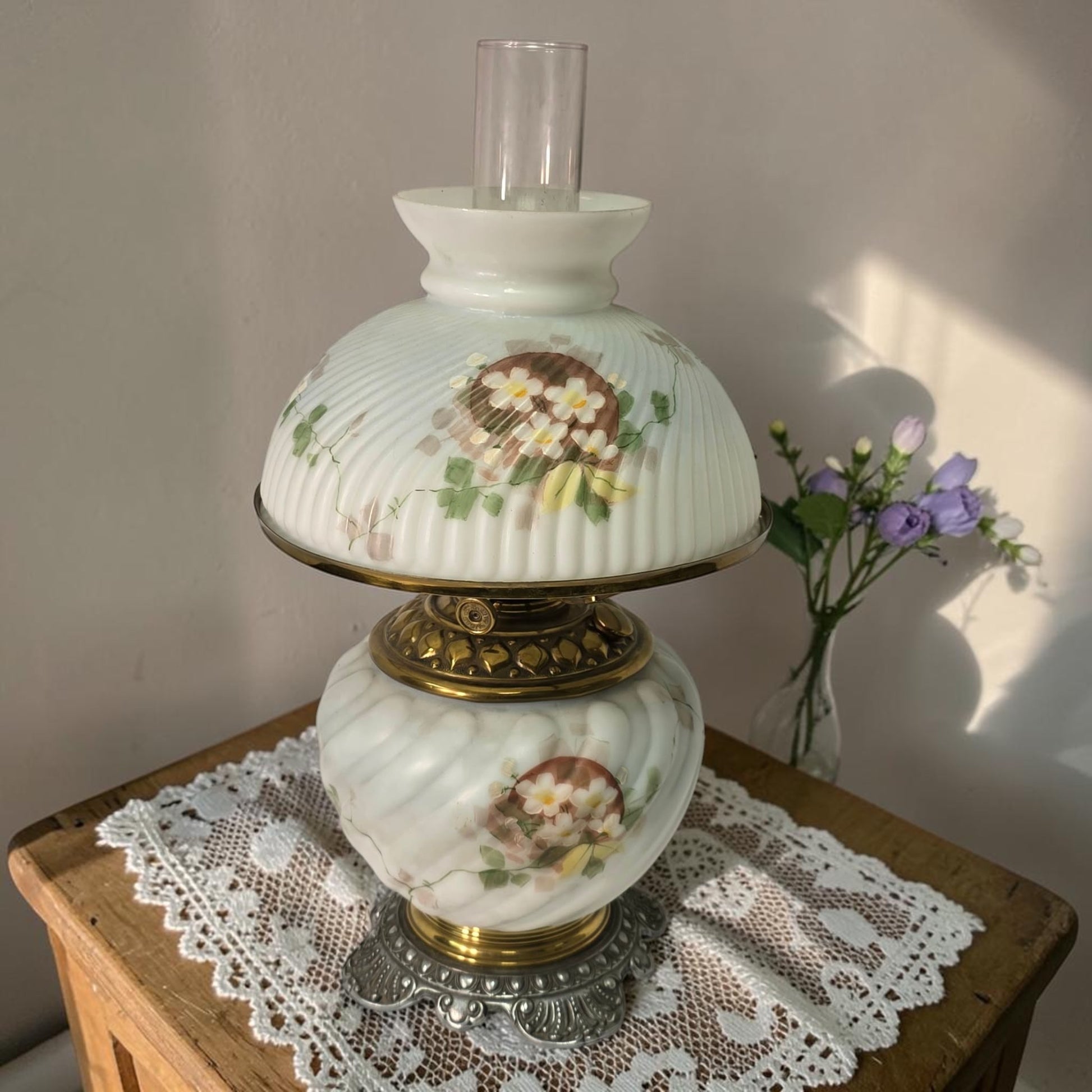 Victorian Gone With the Wind Oil Lamp Improved Climax 1890