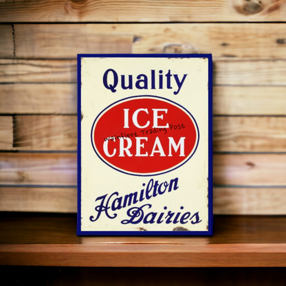 Hamilton Dairies Ice Cream Sign Retro Decor 