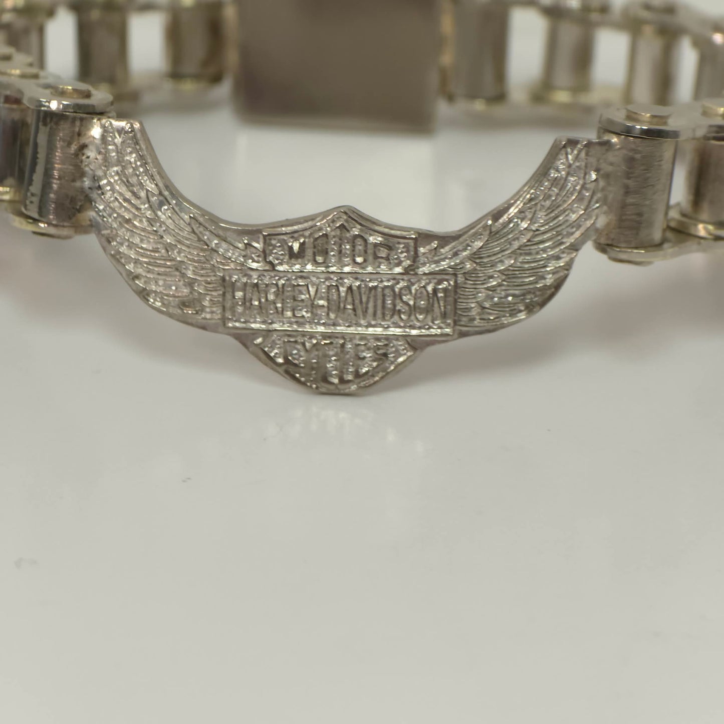 Harley Davidson Chain Bracelet Open Wings Emblem 8.25” Biker Jewelry Heavy Link
