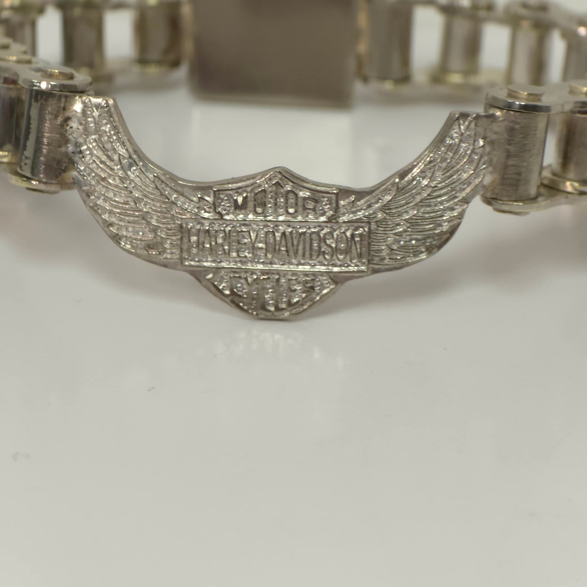Harley Davidson Chain Bracelet Open Wings Emblem 8.25” Biker Jewelry Heavy Link