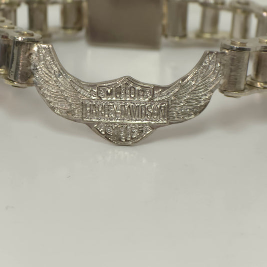 Harley Davidson Chain Bracelet Open Wings Emblem 8.25” Biker Jewelry Heavy Link