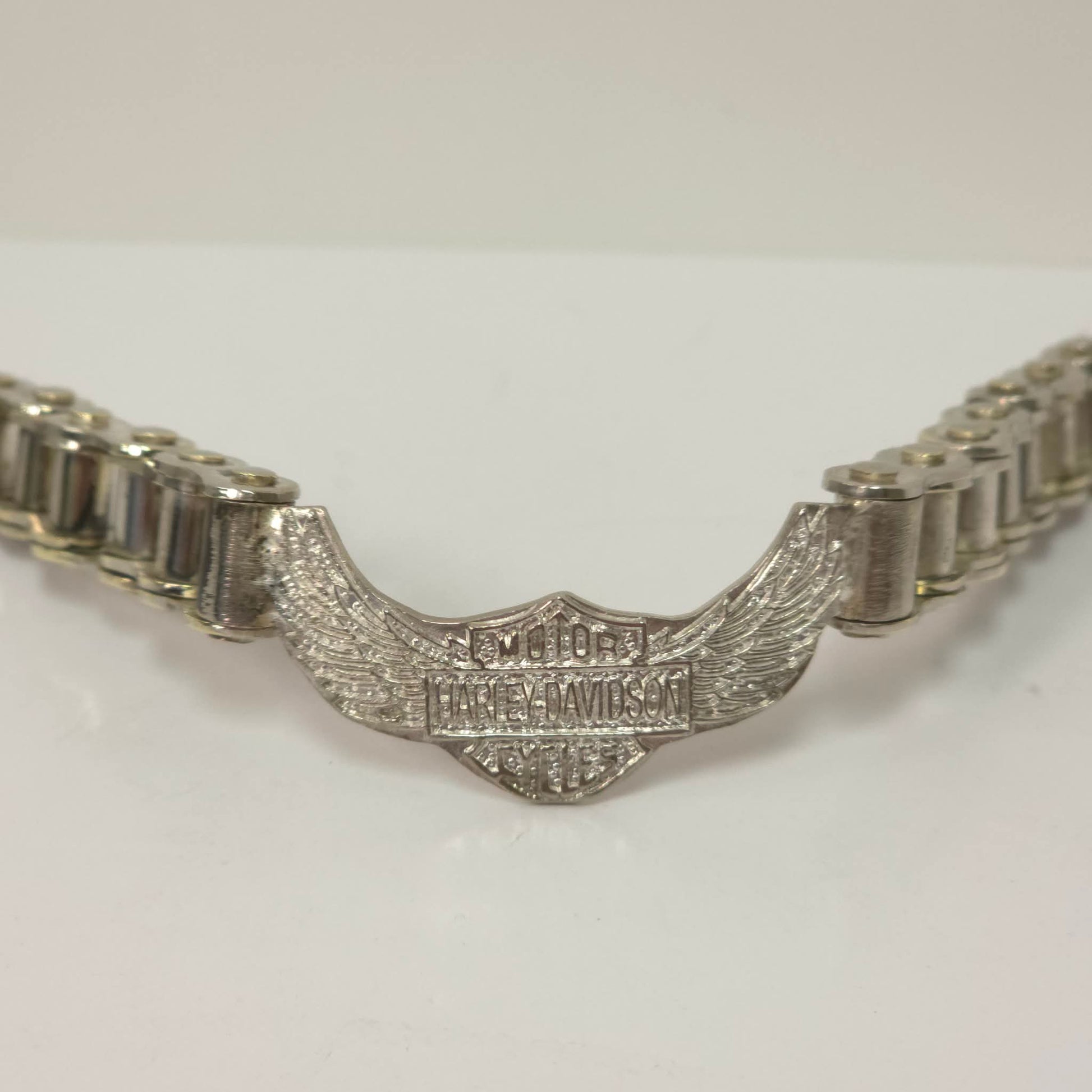 Harley Davidson Chain Bracelet Open Wings Emblem 8.25” Biker Jewelry Heavy Link