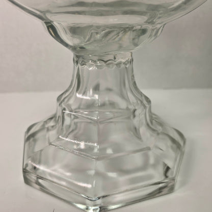 Vintage Hexagon Glass Oil Lamp Font 8.5”