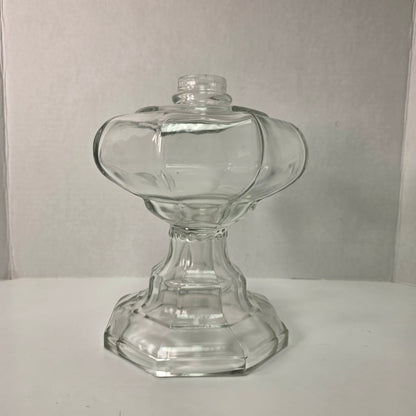 Vintage Hexagon Glass Oil Lamp Font 8.5”