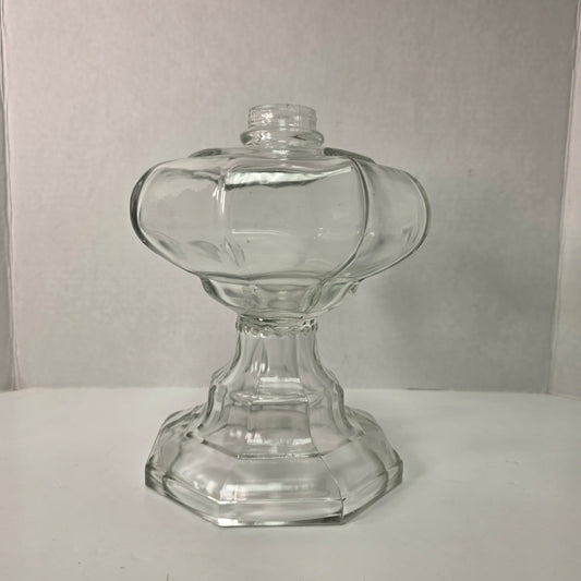 Vintage Hexagon Glass Oil Lamp Font 8.5”