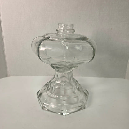 Vintage Hexagon Glass Oil Lamp Font 8.5”