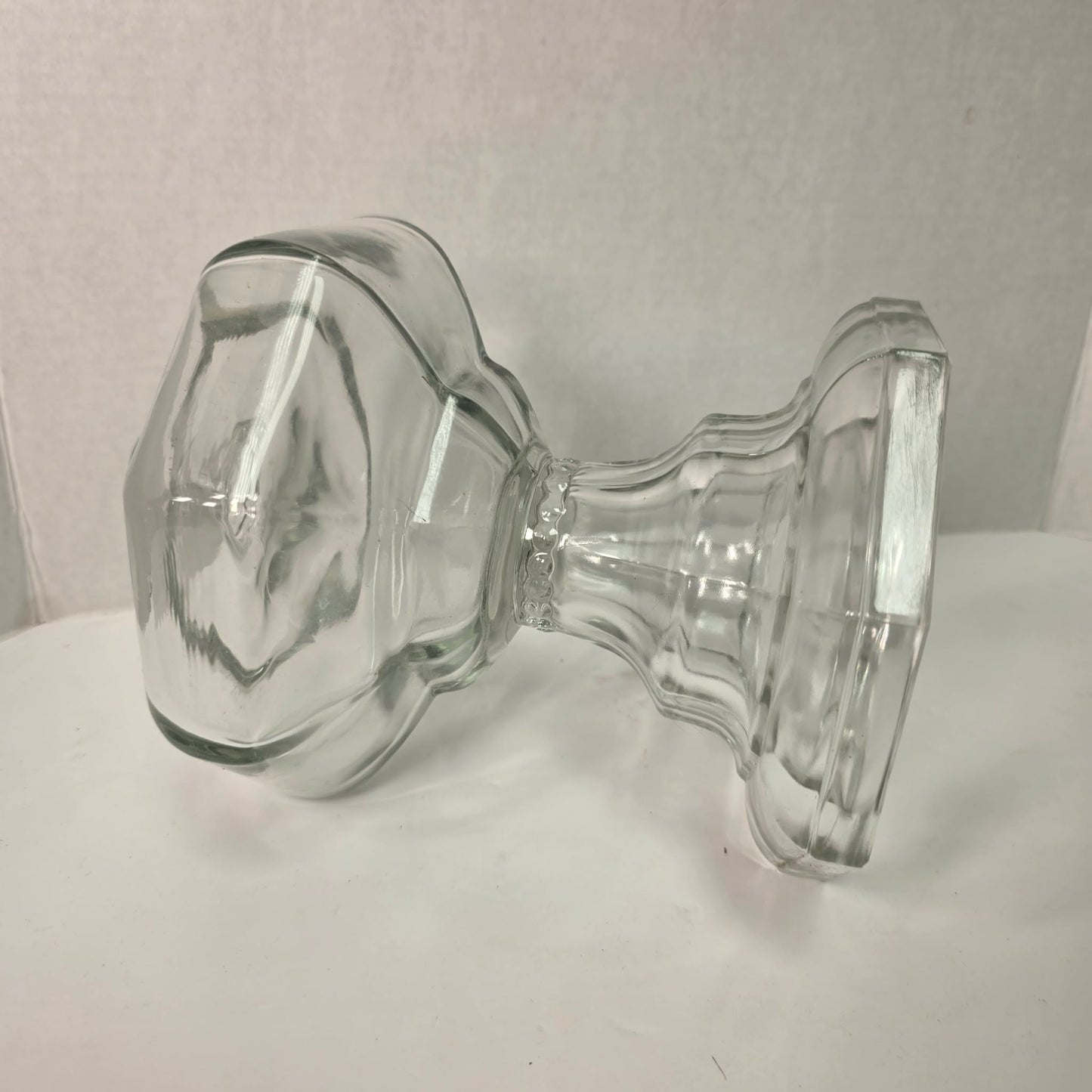 Vintage Hexagon Glass Oil Lamp Font 8.5”