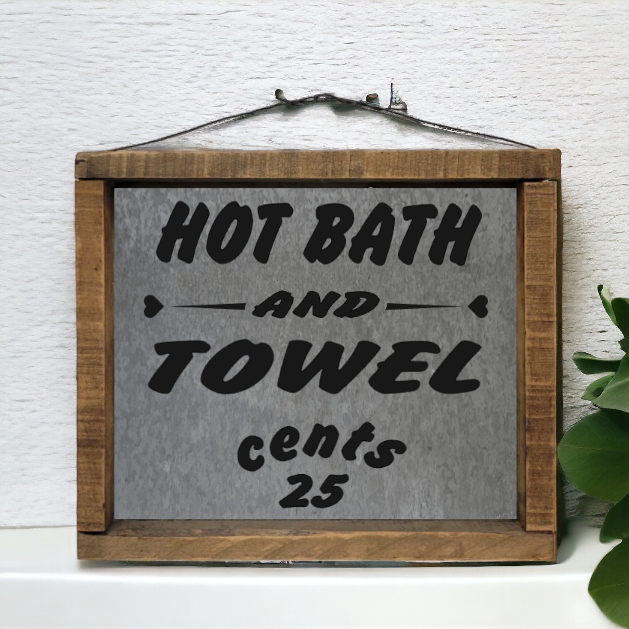 Rustic Bath Sign Rustic Bathroom Sign Hot Bath & Towel Farmhouse Decor – Wainfleet ...
