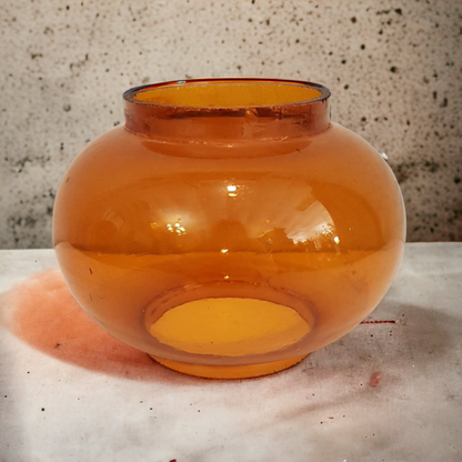 Antique Amber Glass Lantern Globe Chimney