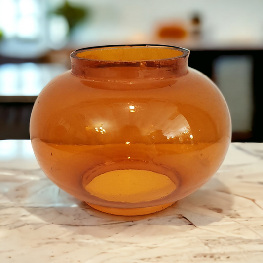 Antique Amber Glass Lantern Globe Chimney