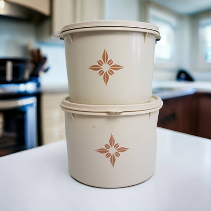 Vintage Matching Tupperware Cannister Set Almond