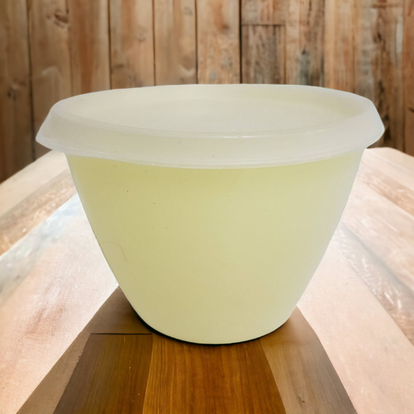 Vintage Tupperware Custard Yellow Refridgerator Bowl With Lid