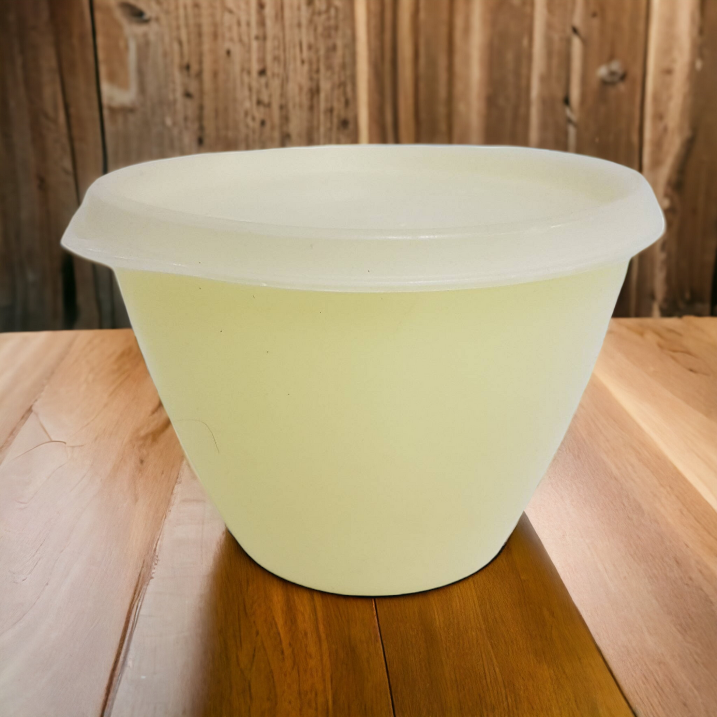 Vintage Tupperware Custard Yellow Refridgerator Bowl With Lid