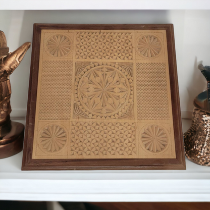 Decorative Chip Carved Tramp Art Signed Artwork