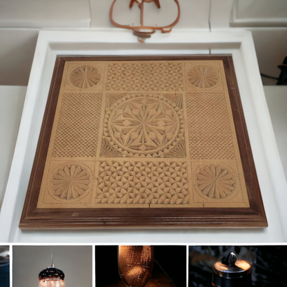 Decorative Chip Carved Tramp Art Signed Artwork
